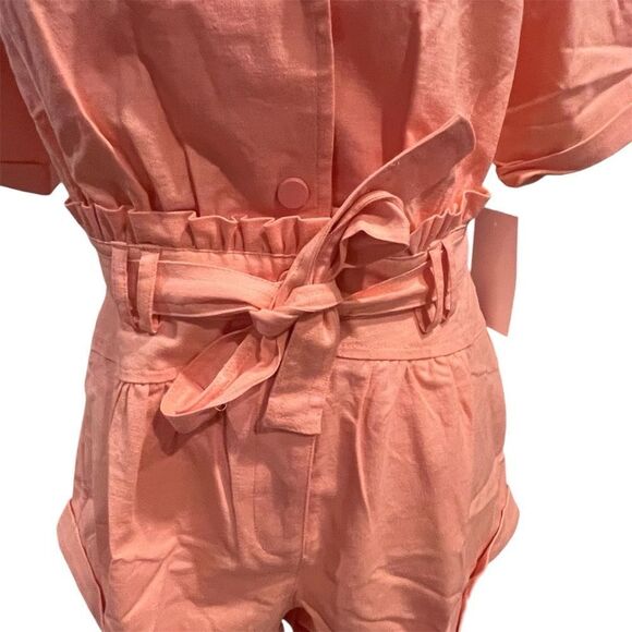 For Love & Lemons Millie‎ Linen Short Sleeve Romper sz small NWT - Picture 4 of 11